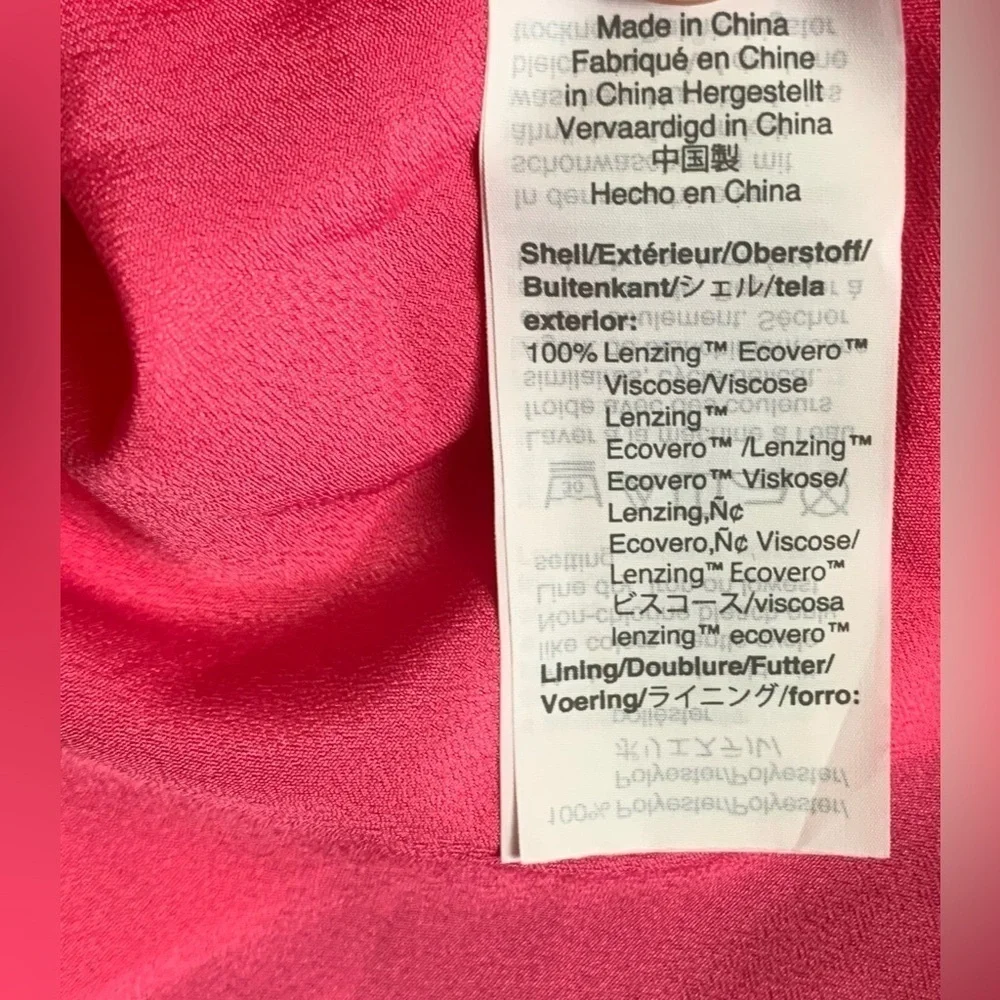 NWT, J. Crew Faux Wrap, Knee Length Dress in Fuchsia w/ Floral Pattern, Size 4 - Picture 10 of 12